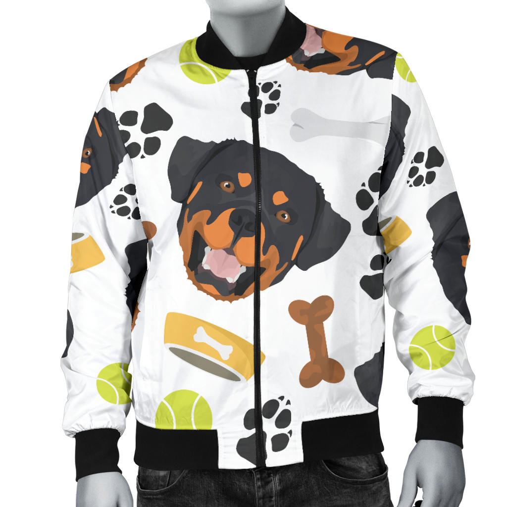 Rottweiler Pattern Print Design A04 Men Bomber Jacket