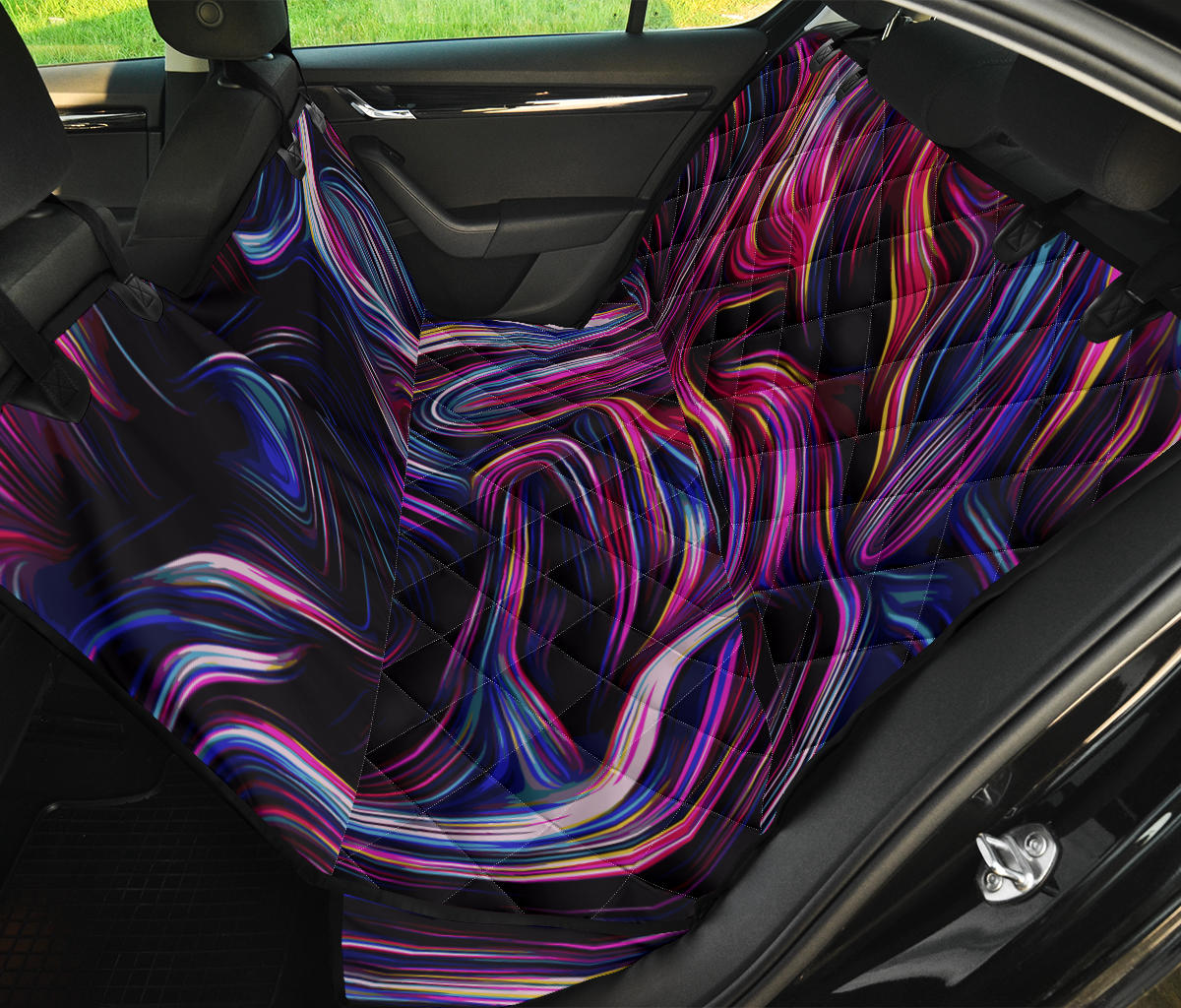 Liquid Pattern Print Design 01 Rear Dog Car Seat Cover Hammock
