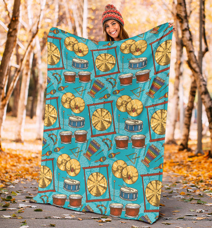 Percussion Pattern Print Design 03 Premium Blanket