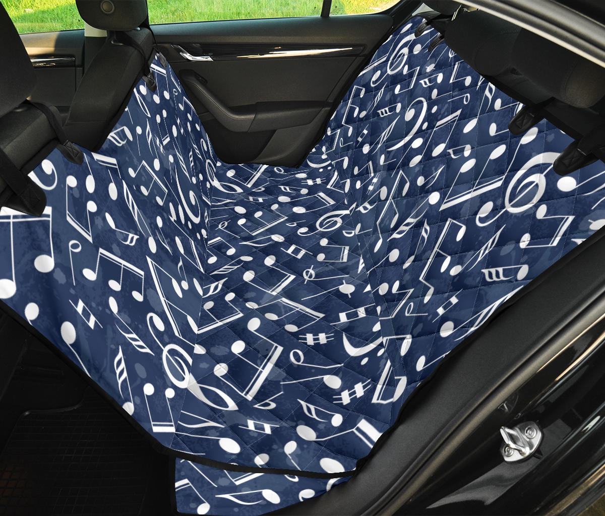 Music note Pattern Print Design A02 Rear Dog Car Seat Cover Hammock