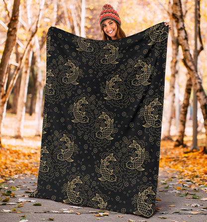 KOI Fish Pattern Print Design 02 Premium Blanket