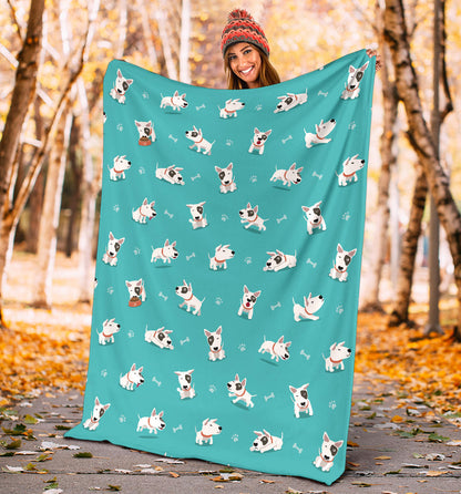 Bull Terriers Pattern Print Design 07 Premium Blanket