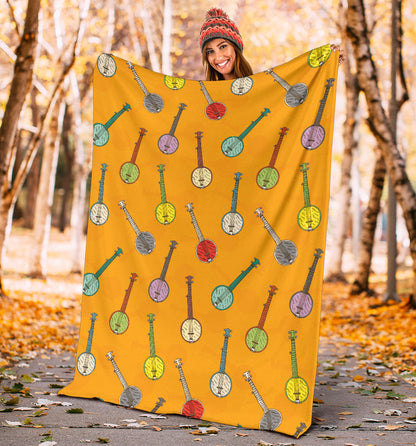 Banjo Pattern Print Design 02 Premium Blanket