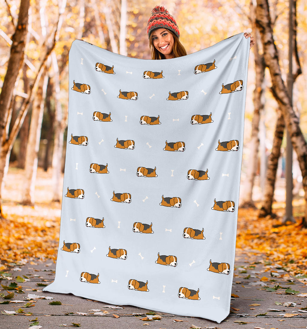 Beagle Pattern Print Design 06 Premium Blanket