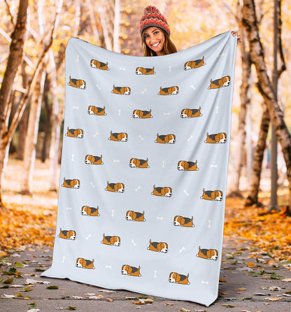Beagle Pattern Print Design 06 Premium Blanket