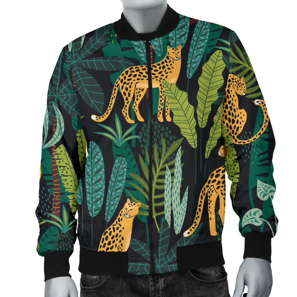 Jaguar Jungle Pattern Print Design 03 Men Bomber Jacket