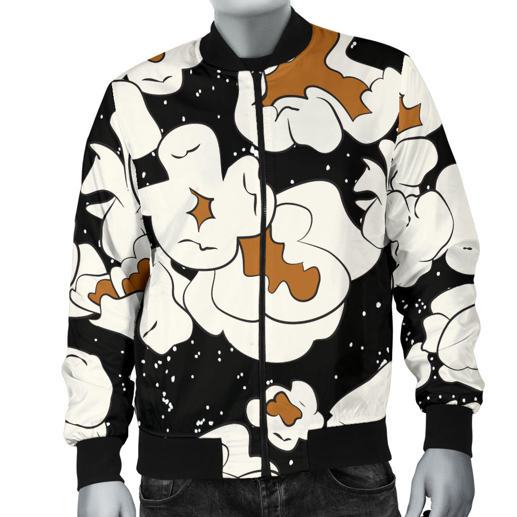 Popcorn Pattern Print Design A02 Men Bomber Jacket