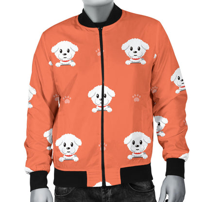 Bichons Frise Pattern Print Design 02 Men Bomber Jacket