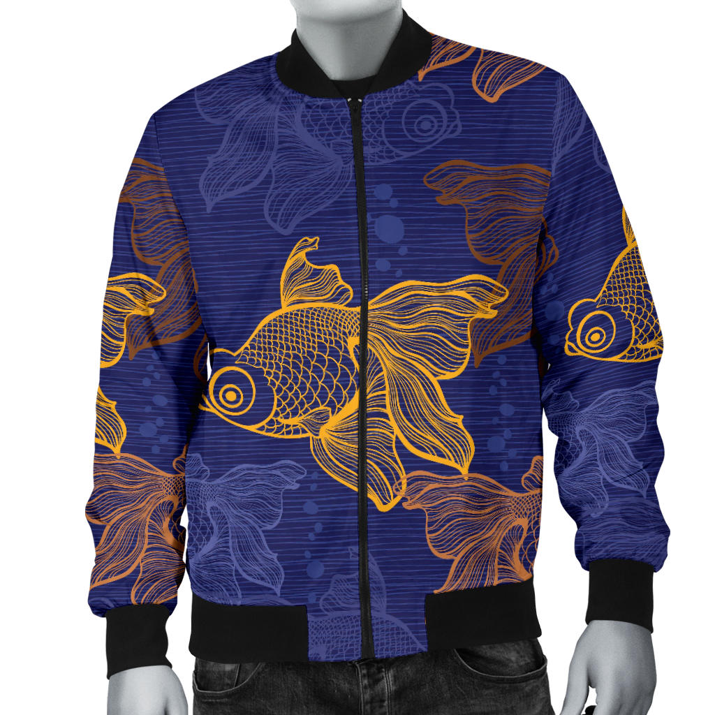 Goldfish Pattern Print Design 01 Men Bomber Jacket