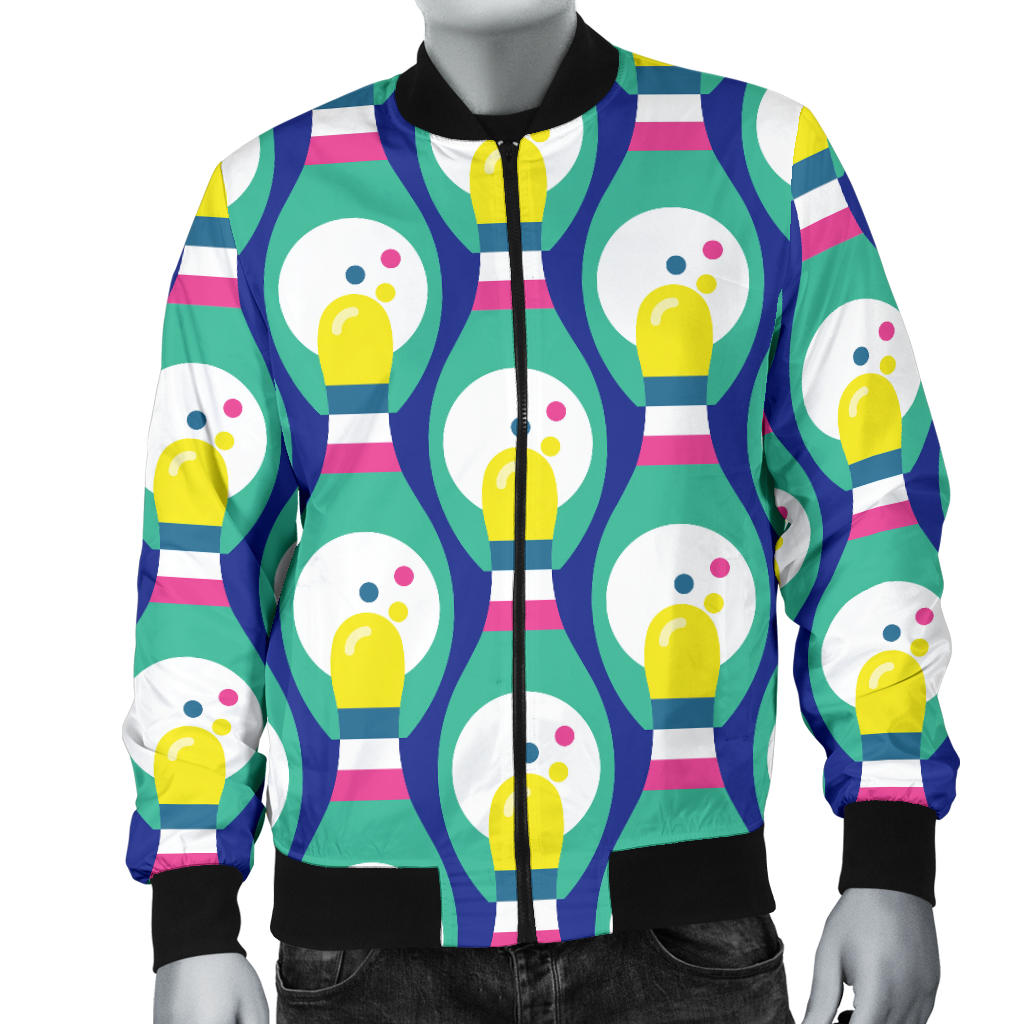 Bowling Pattern Print Design 04 Men Bomber Jacket