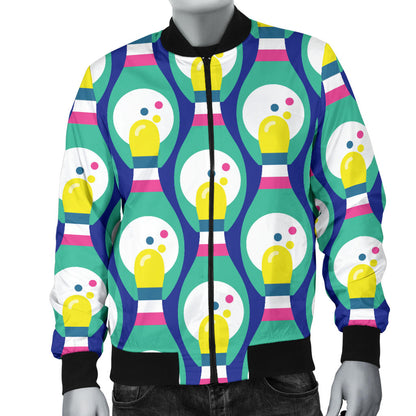 Bowling Pattern Print Design 04 Men Bomber Jacket