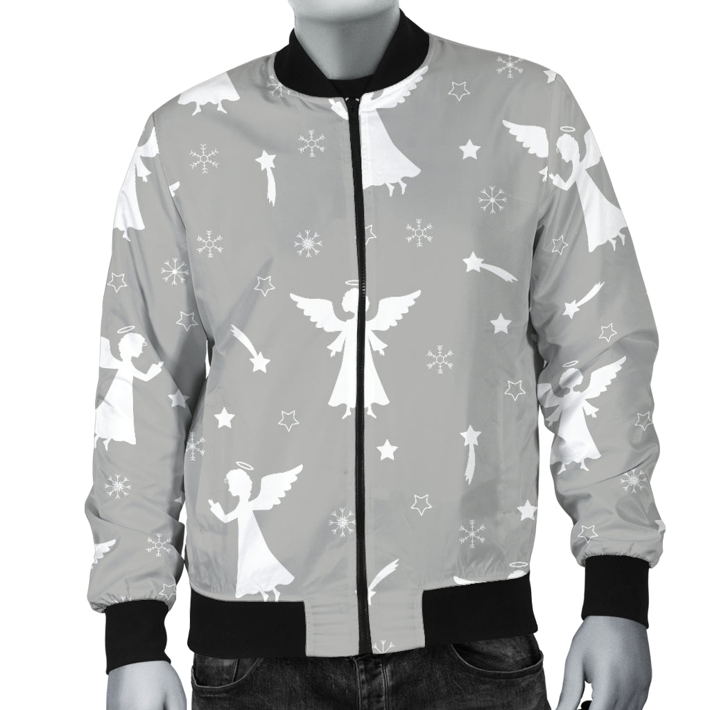 Angel Pattern Print Design 03 Men Bomber Jacket