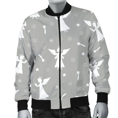Angel Pattern Print Design 03 Men Bomber Jacket