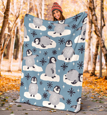 Penguin Pattern Print Design A05 Premium Blanket