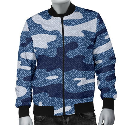 Jean Camouflage Pattern Print Design 05 Men Bomber Jacket