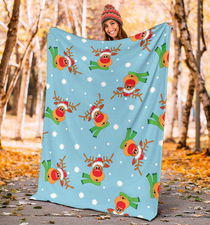 Reindeer cute Pattern Print Design 02 Premium Blanket