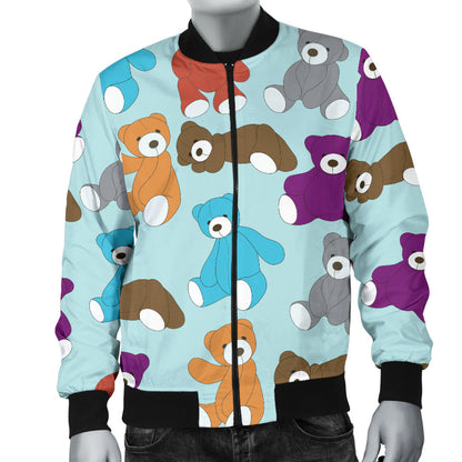 Bear Cute Pattern Print Design 03 Men Bomber Jacket