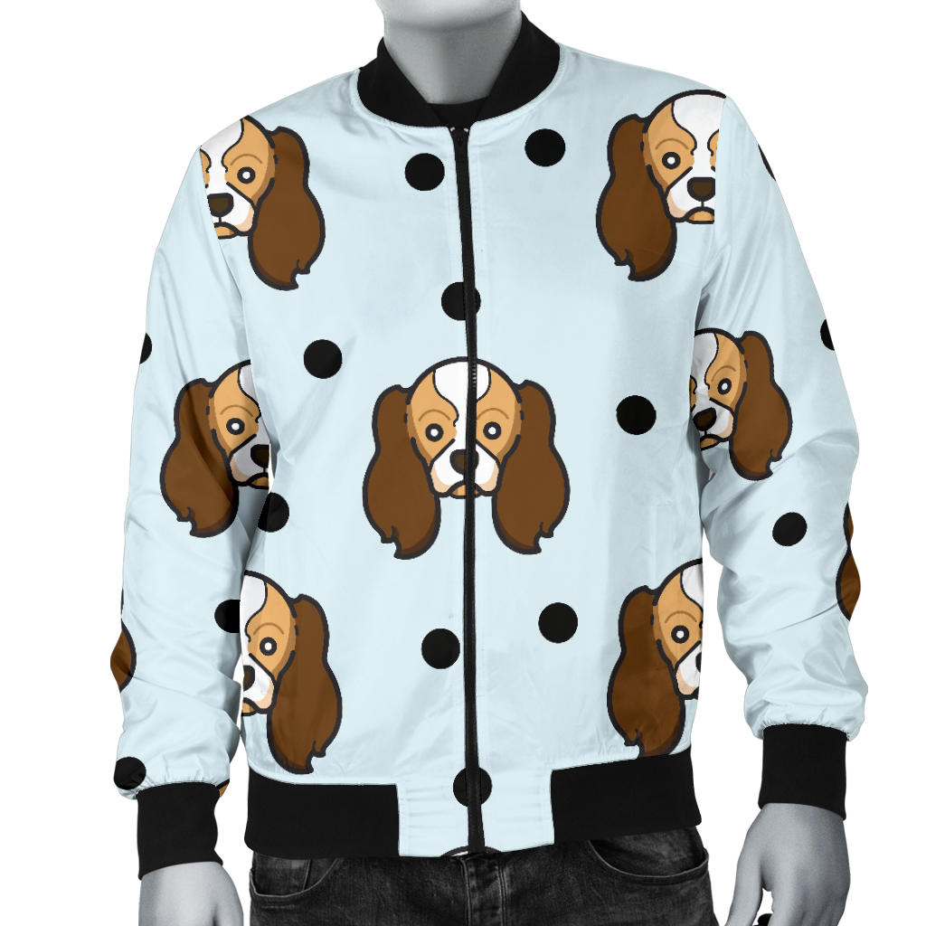 Cavalier King Charles Spaniels Pattern Print Design 02 Men Bomber Jacket