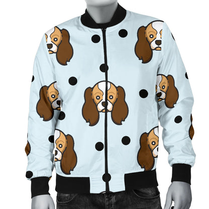 Cavalier King Charles Spaniels Pattern Print Design 02 Men Bomber Jacket