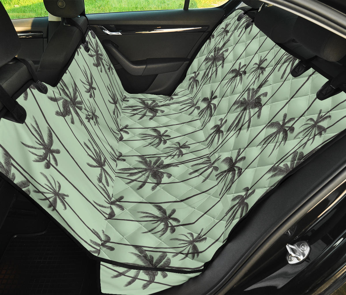 Palm Tree Pattern Print Design A04 Rear Dog Car Seat Cover Hammock