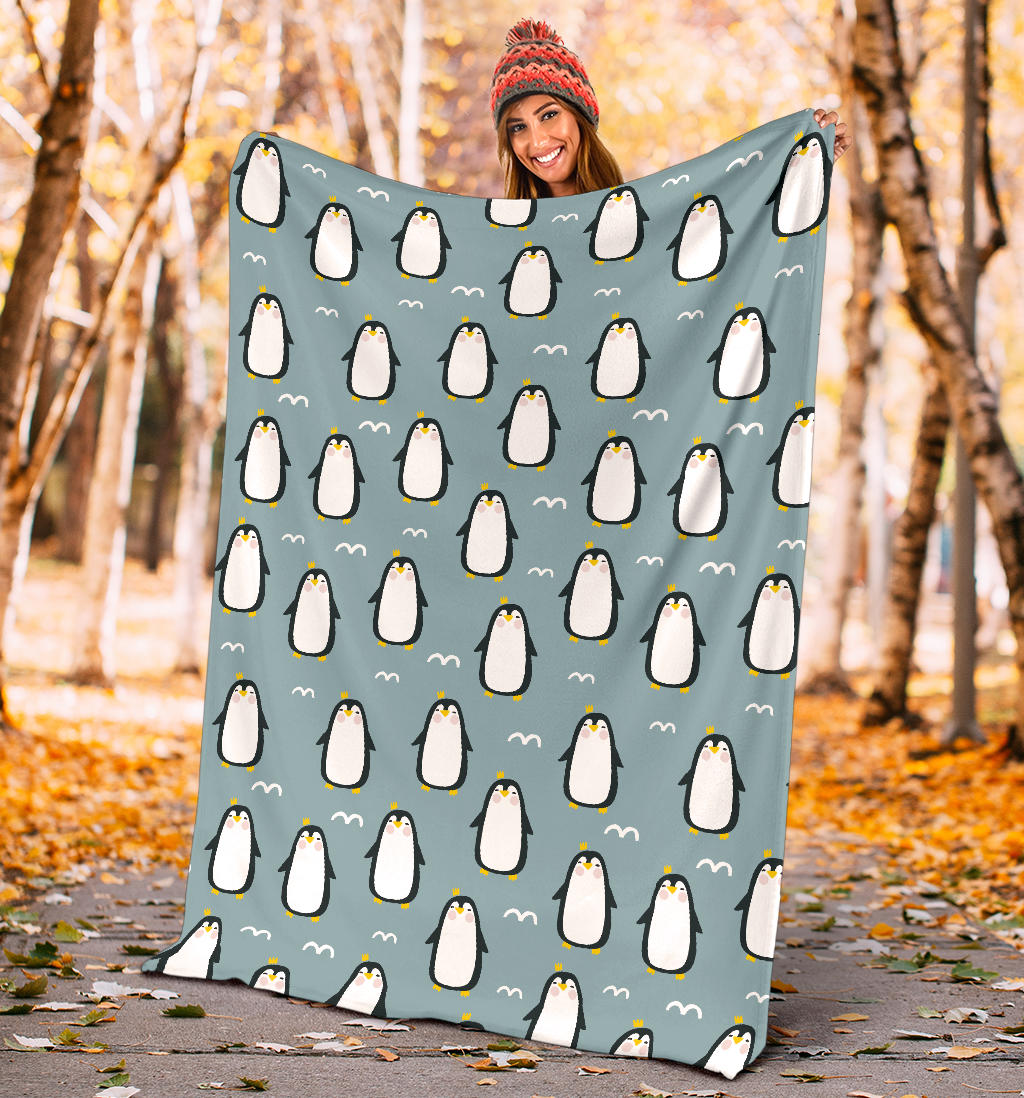 Penguin Pattern Print Design A02 Premium Blanket