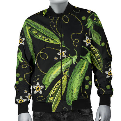 Peas Pattern Print Design A02 Men Bomber Jacket