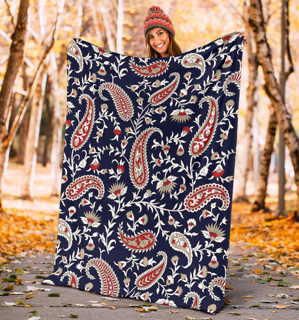 Paisley Pattern Print Design A05 Premium Blanket