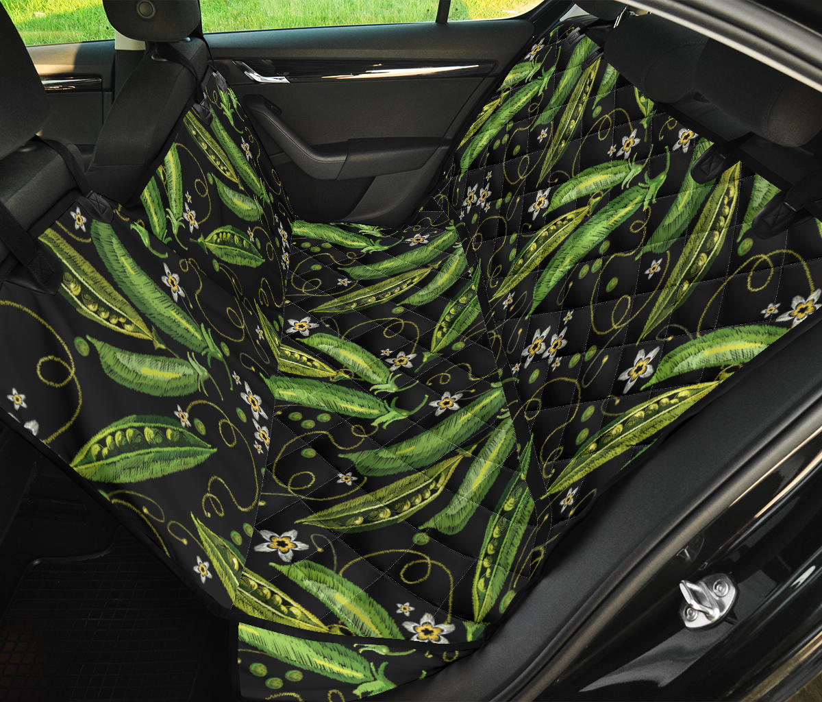 Peas Pattern Print Design A02 Rear Dog Car Seat Cover Hammock