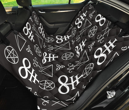 Pentagram Pattern Print Design A04 Rear Dog Car Seat Cover Hammock