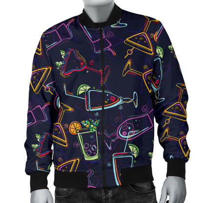 Cocktail Pattern Print Design 04 Men Bomber Jacket