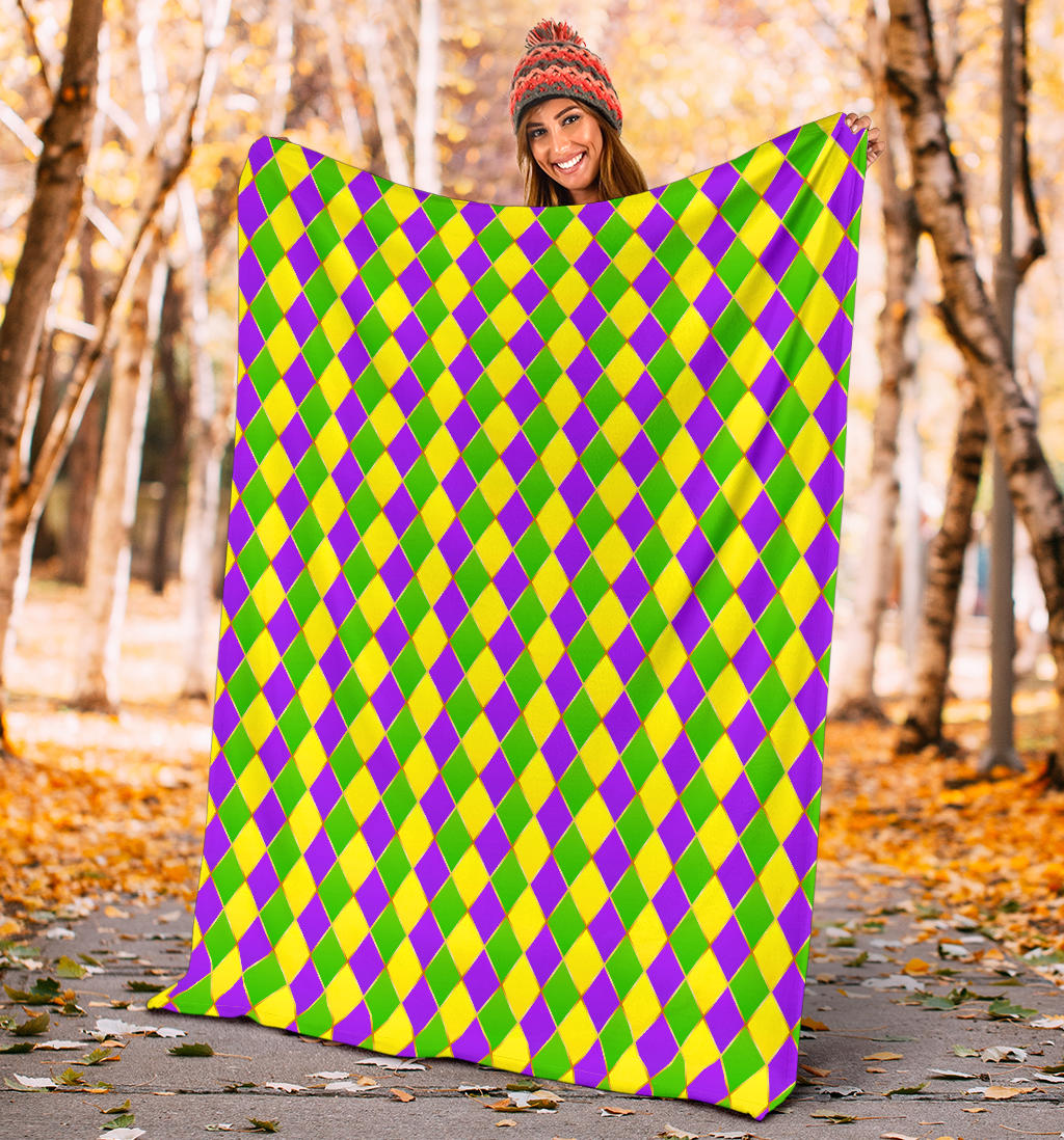 Mardi Gras Pattern Print Design 01 Premium Blanket