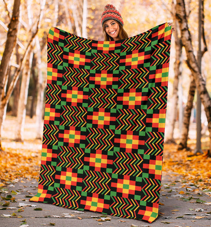Kente Pattern Print Design 01 Premium Blanket