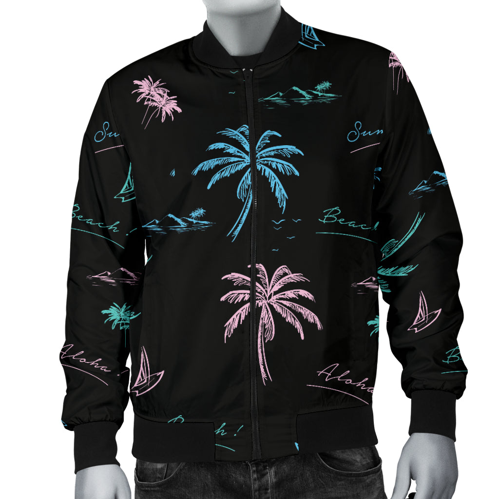 Aloha Hawaii Pattern Print Design 03 Men Bomber Jacket