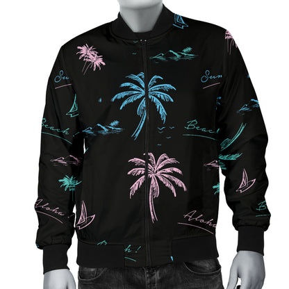 Aloha Hawaii Pattern Print Design 03 Men Bomber Jacket
