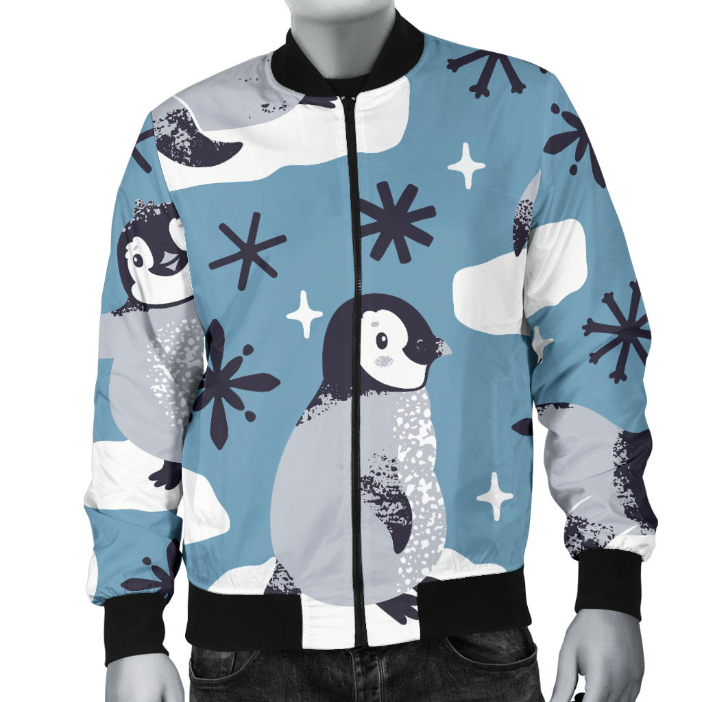 Penguin Pattern Print Design A05 Men Bomber Jacket