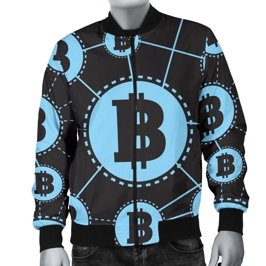 Cryptocurrency Pattern Print Design 02 Men Bomber Jacket