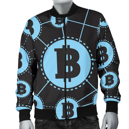 Cryptocurrency Pattern Print Design 02 Men Bomber Jacket