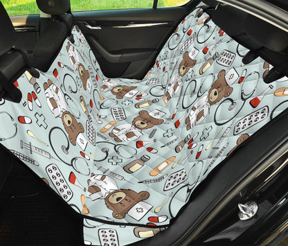 Nurse Bear Pattern Print Design A01 Rear Dog Car Seat Cover Hammock