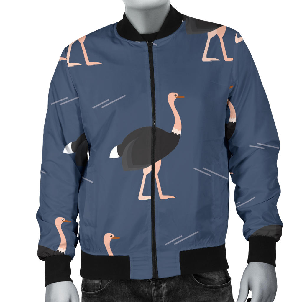 Ostrich Pattern Print Design 04 Men Bomber Jacket