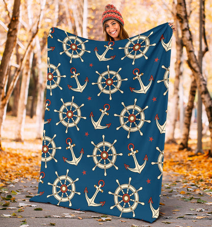 Anchor Pattern Print Design 02 Premium Blanket