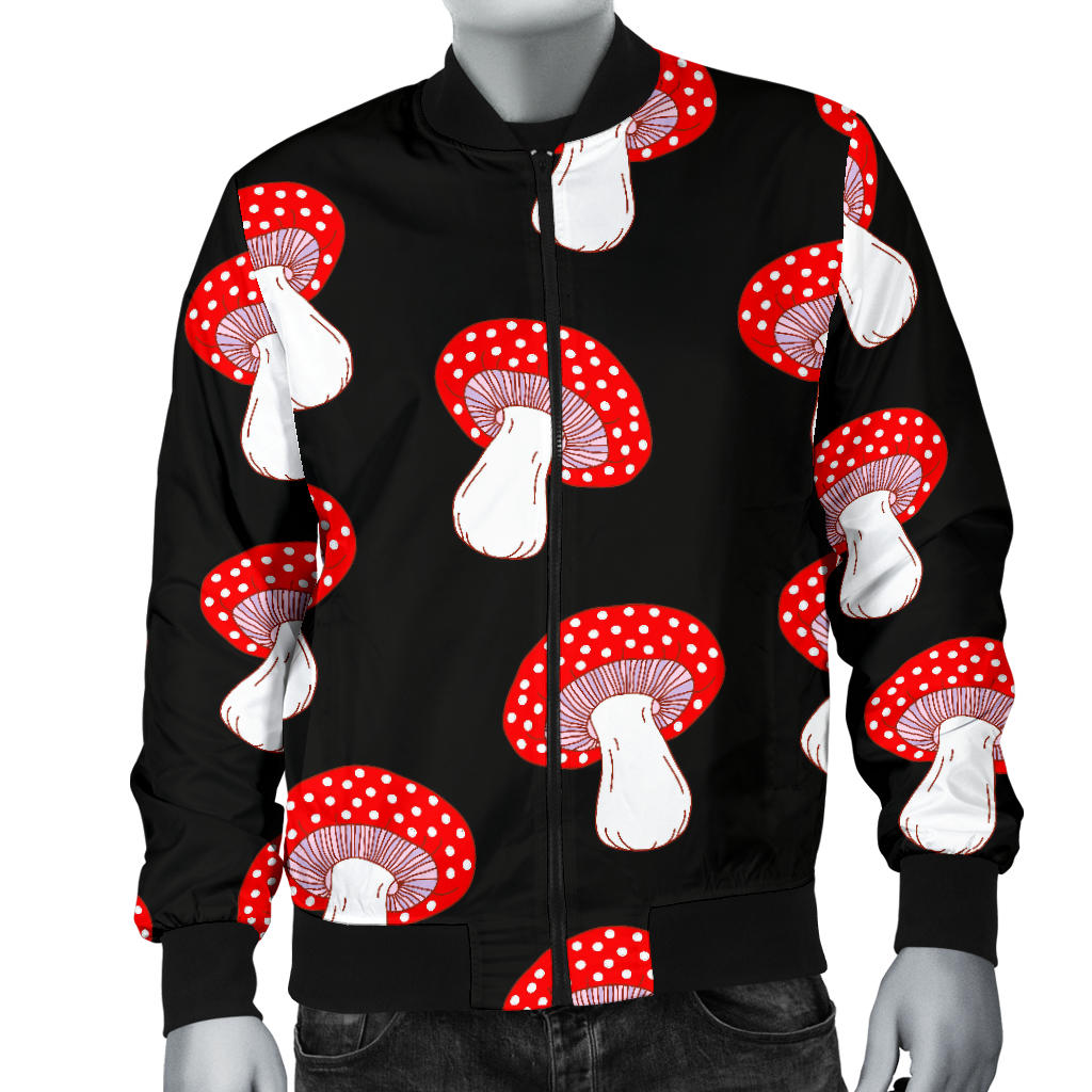 Mushroom Pattern Print Design A02 Men Bomber Jacket