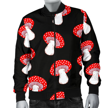 Mushroom Pattern Print Design A02 Men Bomber Jacket