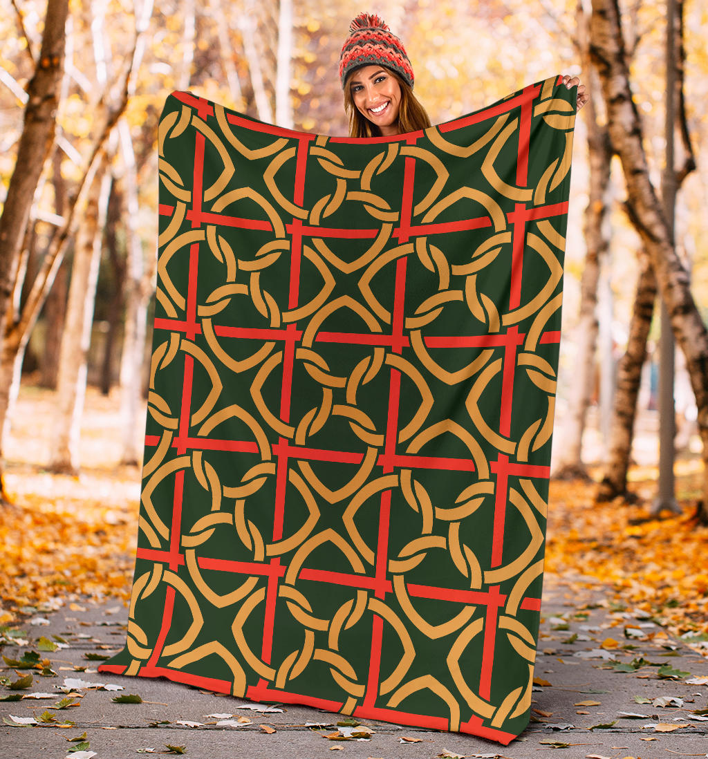 Irish Pattern Print Design 01 Premium Blanket