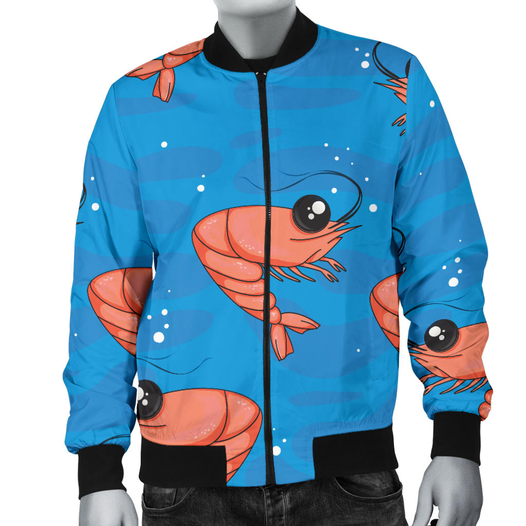 Prawn Cute Pattern Print Design 03 Men Bomber Jacket