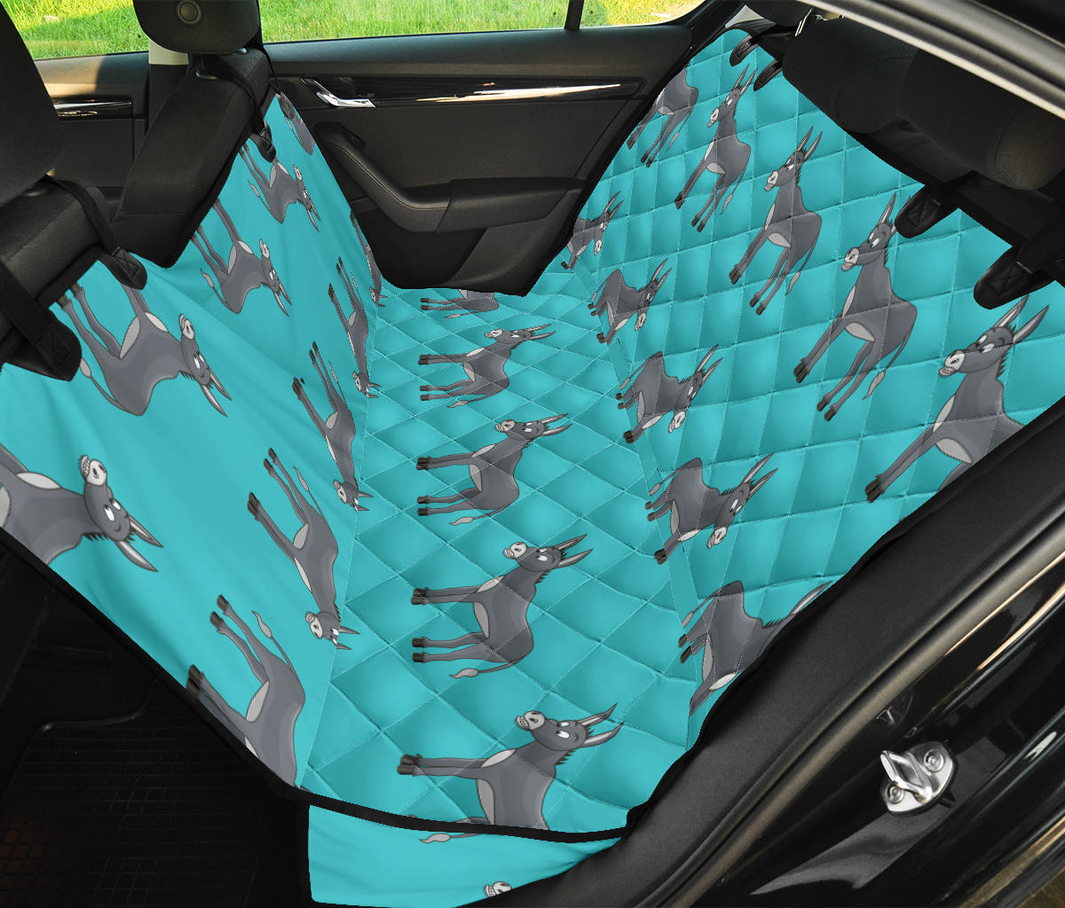 Donkey Pattern Print Design 01 Rear Dog Car Seat Cover Hammock