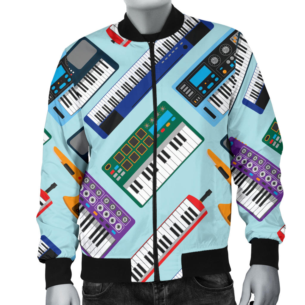 Synthesizer Pattern Print Design 02 Men Bomber Jacket