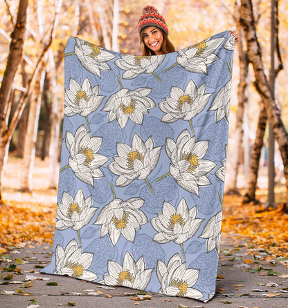 Lotus Pattern Print Design 04 Premium Blanket