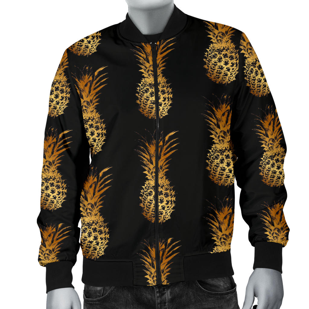 Pineapple Pattern Print Design A02 Men Bomber Jacket
