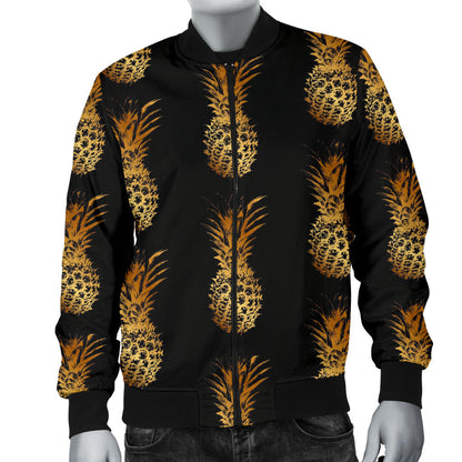 Pineapple Pattern Print Design A02 Men Bomber Jacket