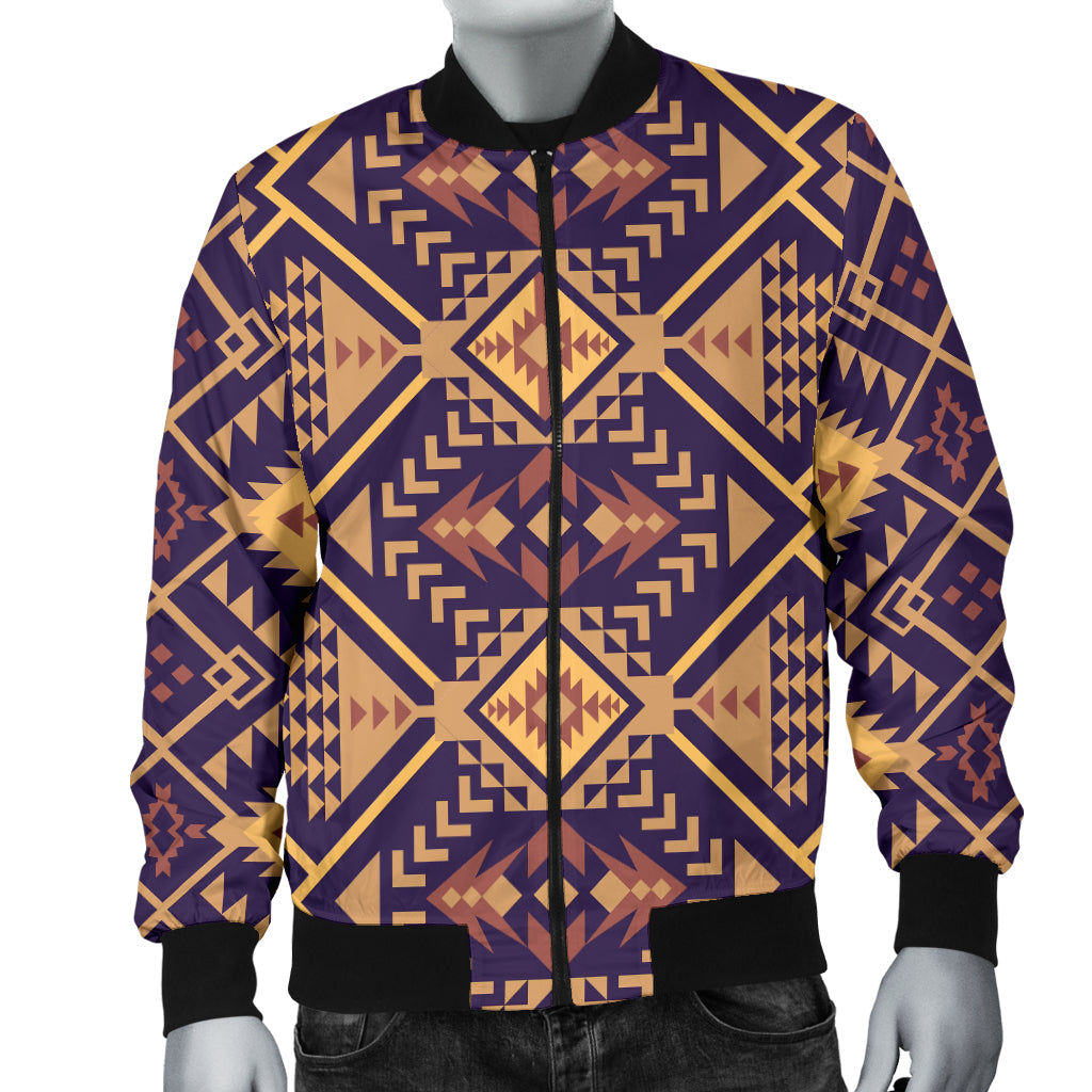 Aztec Pattern Print Design 09 Men Bomber Jacket